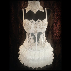 Immortal Bride Rhinestone and Lace Applique Bra
