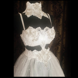 Immortal Bride Rhinestone and Lace Applique Bra