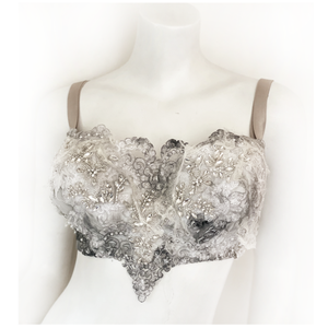 Corpse Bride Rhinestone and Lace Applique Bra