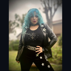 Starry Night Black Velvet Legging