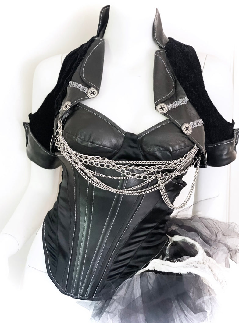 Gothic Princess Bustier, Jacket, Corset, and Bustle Set - 32A, XS/S
