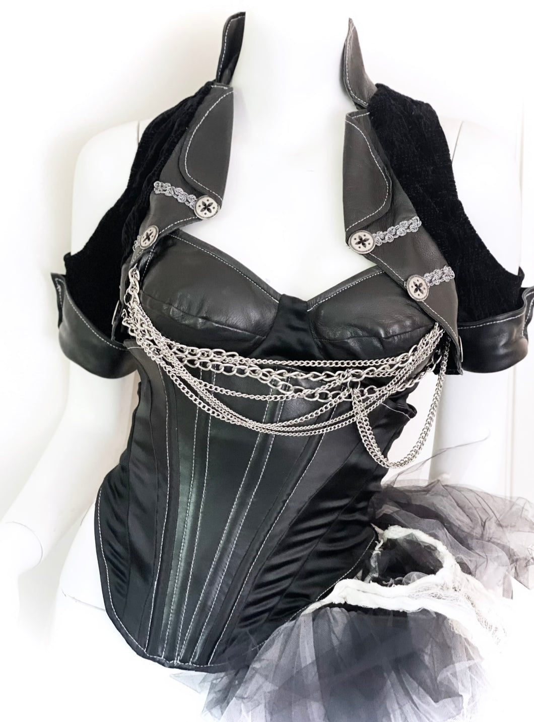 Gothic Princess Bustier, Jacket, Corset, and Bustle Set - 32A, XS/S