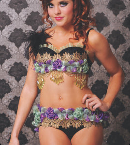 A Victorian Afternoon  - Purple/Sage - 34C / Size S/M