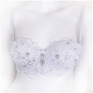 Pearl and Jeweled Lace Bra