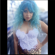 Load image into Gallery viewer, Pearl and Jeweled Lace Bra