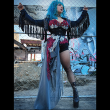 Load image into Gallery viewer, Wasted Time Under-bust Corset with Chiffon &amp; lace side bustle