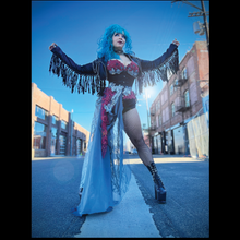 Load image into Gallery viewer, Wasted Time Under-bust Corset with Chiffon &amp; lace side bustle