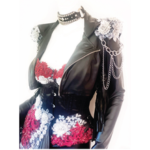 Load image into Gallery viewer, Moto Glam Fringe Crop Jacket