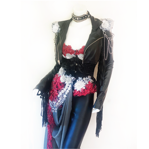 Wasted Time Under-bust Corset with Chiffon & lace side bustle