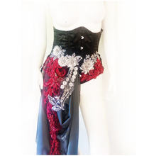Load image into Gallery viewer, Wasted Time Under-bust Corset with Chiffon &amp; lace side bustle