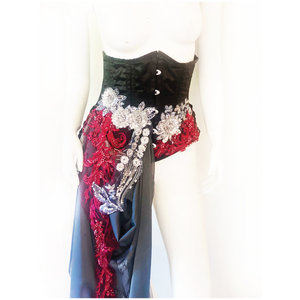 Wasted Time Under-bust Corset with Chiffon & lace side bustle