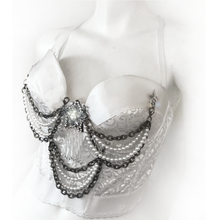 Load image into Gallery viewer, 80&#39;s Vixen Lace &#39;n&#39; Chain Bustier