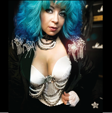 Load image into Gallery viewer, 80&#39;s Vixen Lace &#39;n&#39; Chain Bustier