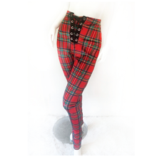 Load image into Gallery viewer, Pop punk high waisted plaid velvet legging