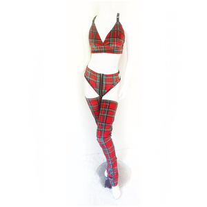 Plaid Thigh High Stiletto Covers