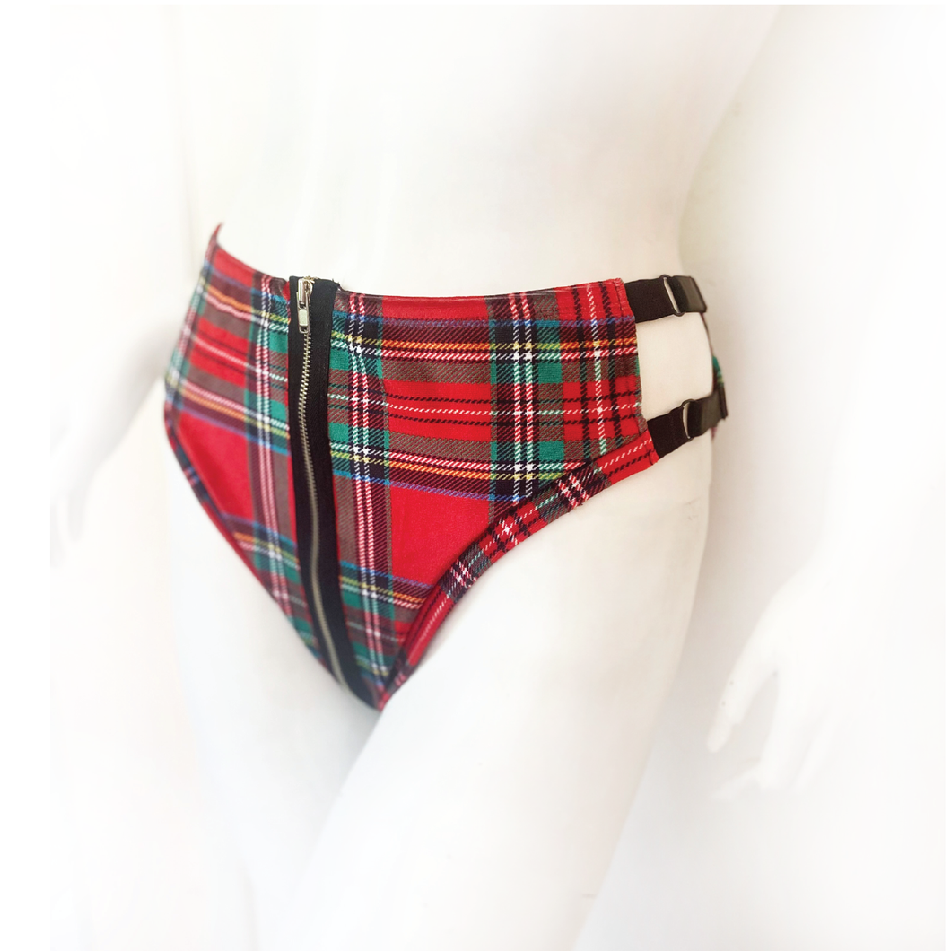 Plaid Strappy Low Rise Brief