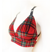 Load image into Gallery viewer, Pop punk plaid velvet bra