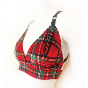 Pop punk plaid velvet bra