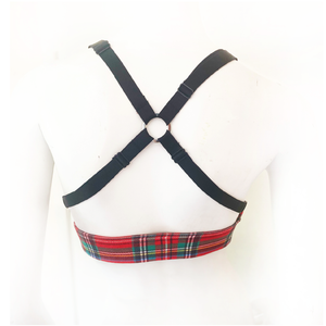 Plaid Pop Punk O-ring Bra Top