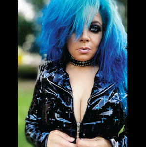 Liquid Vinyl Holographic Crosses Moto Jacket