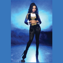 Load image into Gallery viewer, Black Crushed Velvet Legging