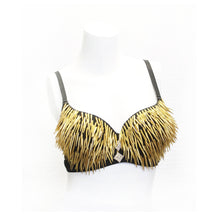 Load image into Gallery viewer, Cirque du Rock Gold Spike Bra