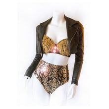 Load image into Gallery viewer, Cirque du Rock Gold Spike Bra