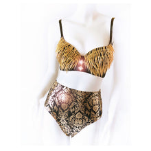 Load image into Gallery viewer, Cirque du Rock Gold Spike Bra