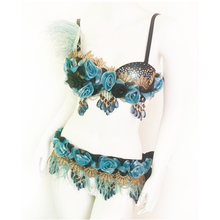 Load image into Gallery viewer, Dusty Blue Bordelle - 32A bra, XS/S belt