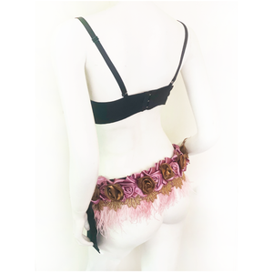 Dusty Rose Bordelle - 32B bra, XS/S belt