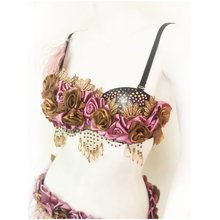 Load image into Gallery viewer, Dusty Rose Bordelle - 32B bra, XS/S belt