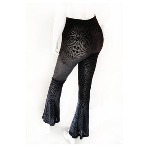 House of Ill Repute Burnout Velvet High Waisted Flares