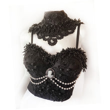 Load image into Gallery viewer, House of Ill Repute Beaded Lace Bustier