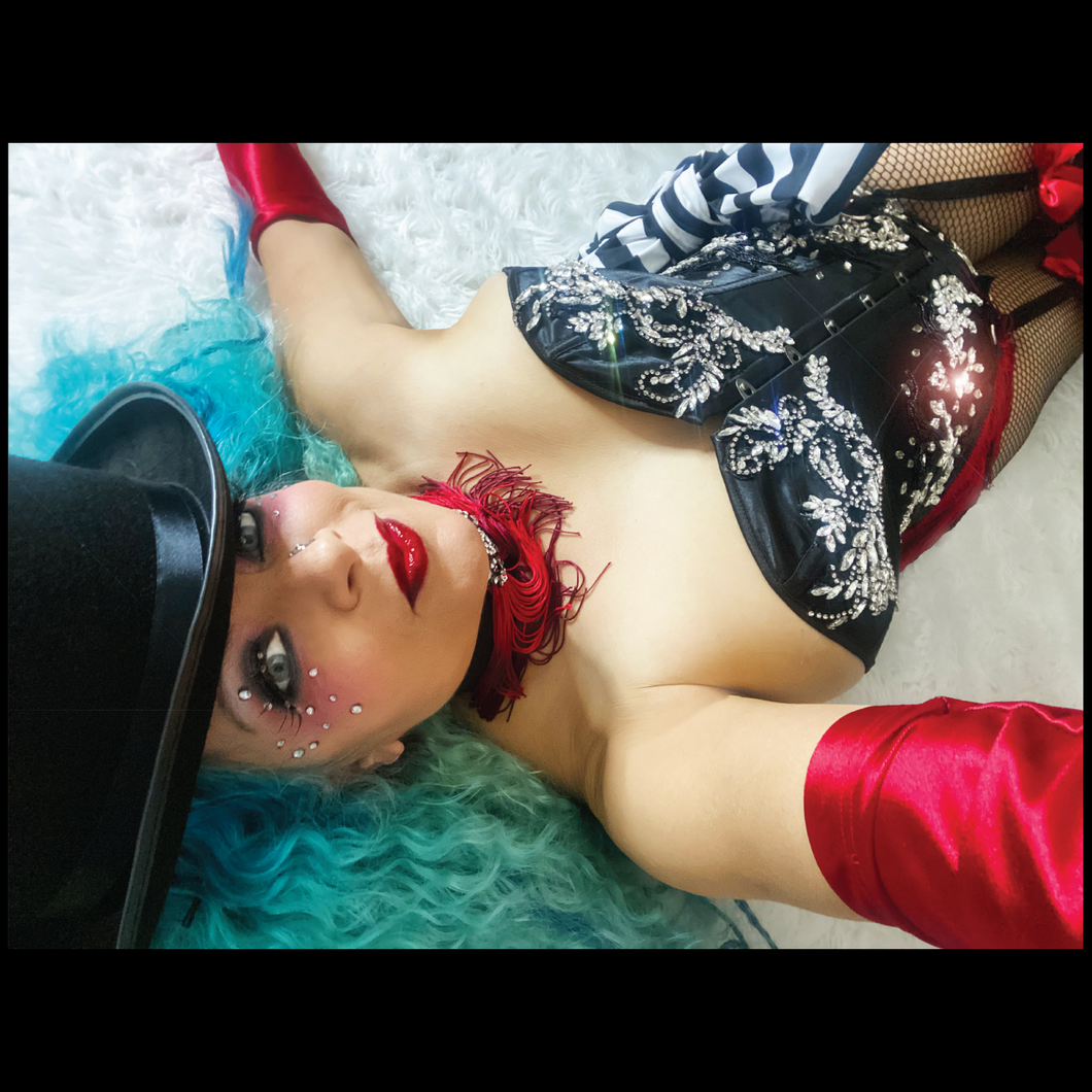Lady Marmalade Rhinestone Applique Corset