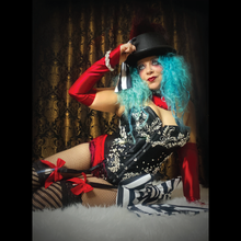 Load image into Gallery viewer, Lady Marmalade Striped Bow Bustle