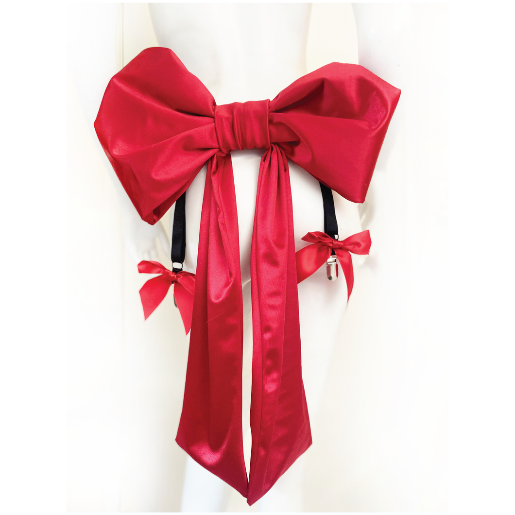 Lady Marmalade Red Satin Bow Bustle