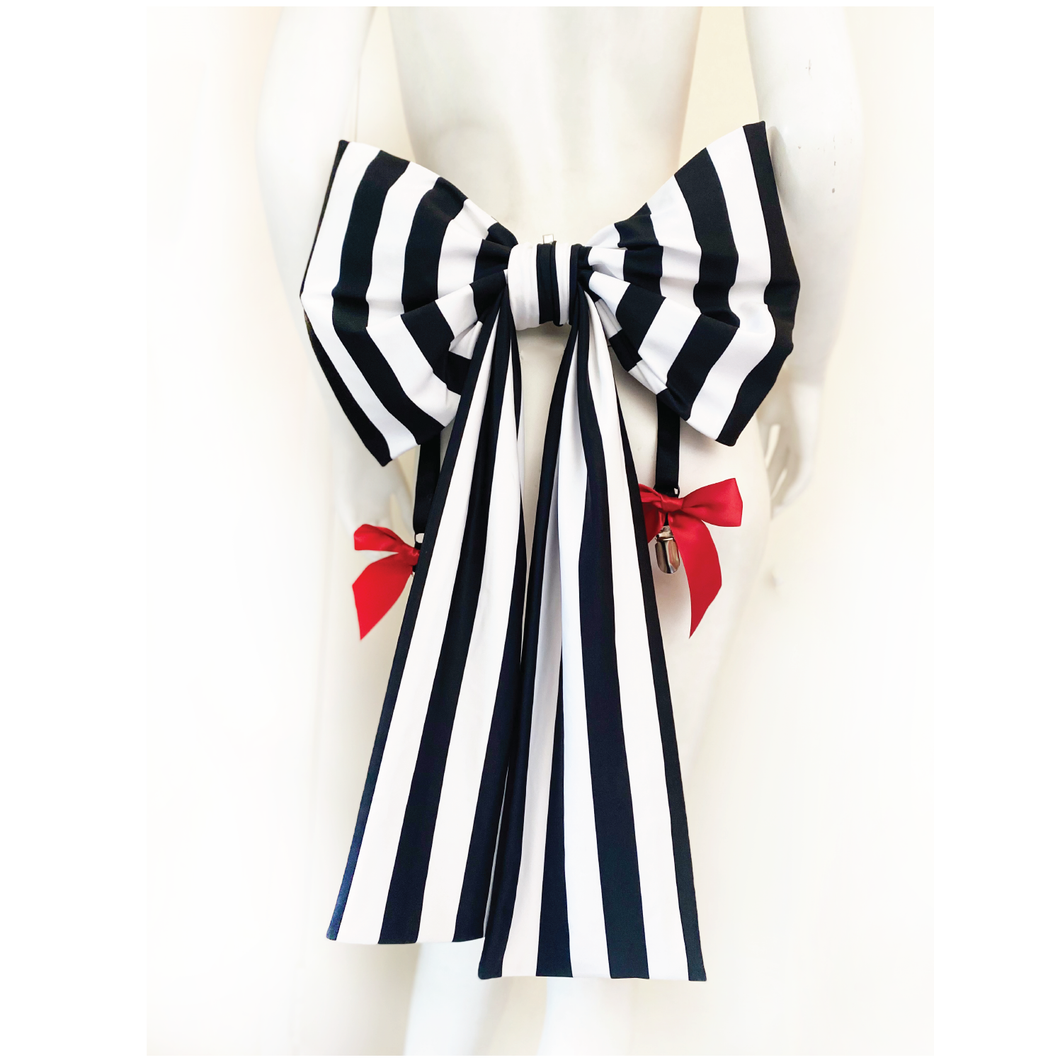 Lady Marmalade Striped Bow Bustle