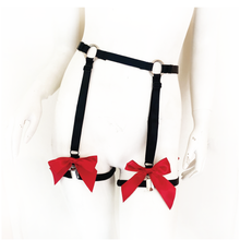 Load image into Gallery viewer, Lady Marmalade Red Bow Garter Belt