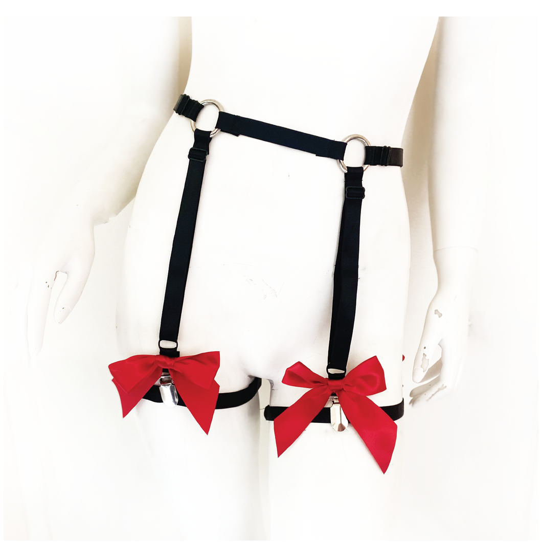 Lady Marmalade Red Bow Garter Belt