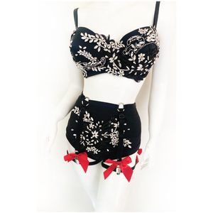 Lady Marmalade Red Bow Garter Belt