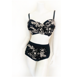 Lady Marmalade Rhinestone Applique High Waisted Brief
