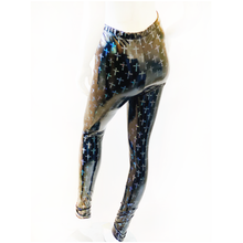 Load image into Gallery viewer, Liquid Vinyl Holographic Crosses High Waisted Legging - SAMPLE SALE - size L