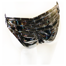 Load image into Gallery viewer, Liquid Vinyl Holographic Crosses Strappy Low Rise Brief - SAMPLE SALE