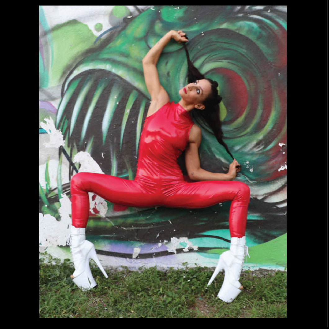 Little Red Corvette Liquid Vinyl Catsuit