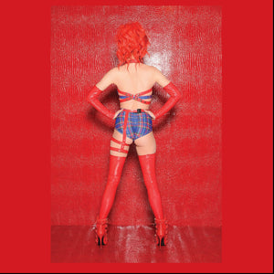 Little Red Corvette Liquid Vinyl Garter - SAMPLE SALE - size XS/S