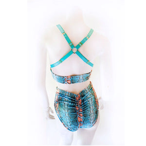 SAMPLE SALE - Snakeskin Velvet Bikini - 34A top / XS bottom