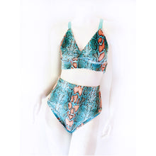 Load image into Gallery viewer, SAMPLE SALE - Snakeskin Velvet Bikini - 34A top / XS bottom