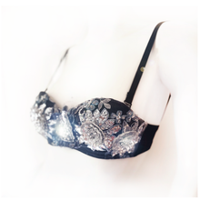 Load image into Gallery viewer, Moto Glam Sequin Lace Bra