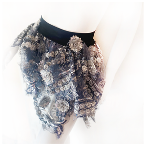 Moto Glam Sequin Lace Pixie Skirt