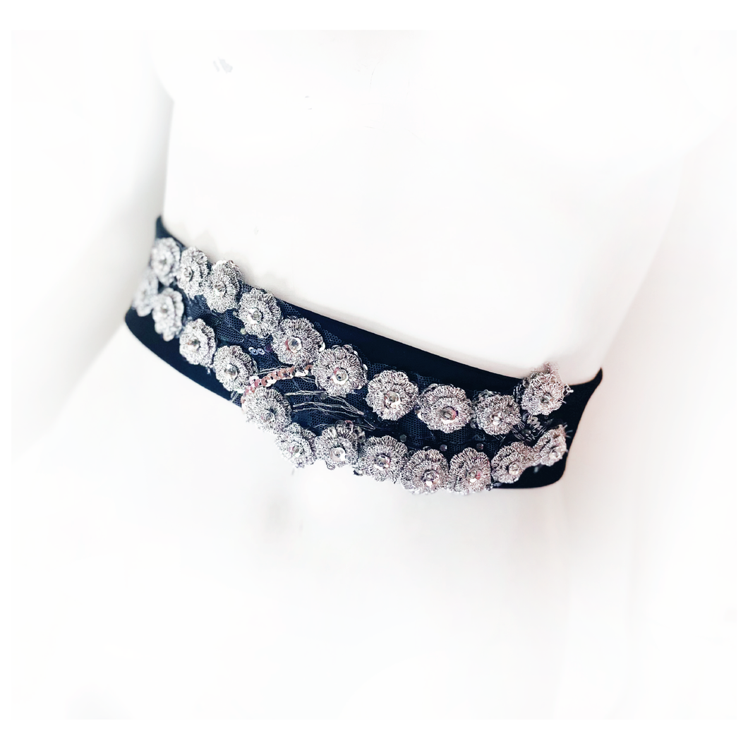 Moto Glam Sequin Lace Belt (with optional garters)